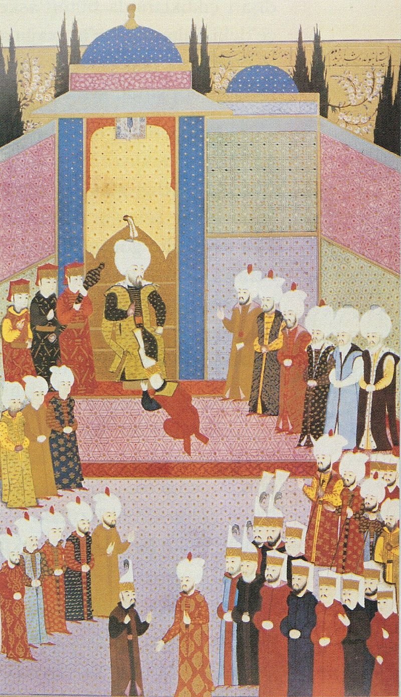A miniature depicts Bayezid II's enthronement ceremony.