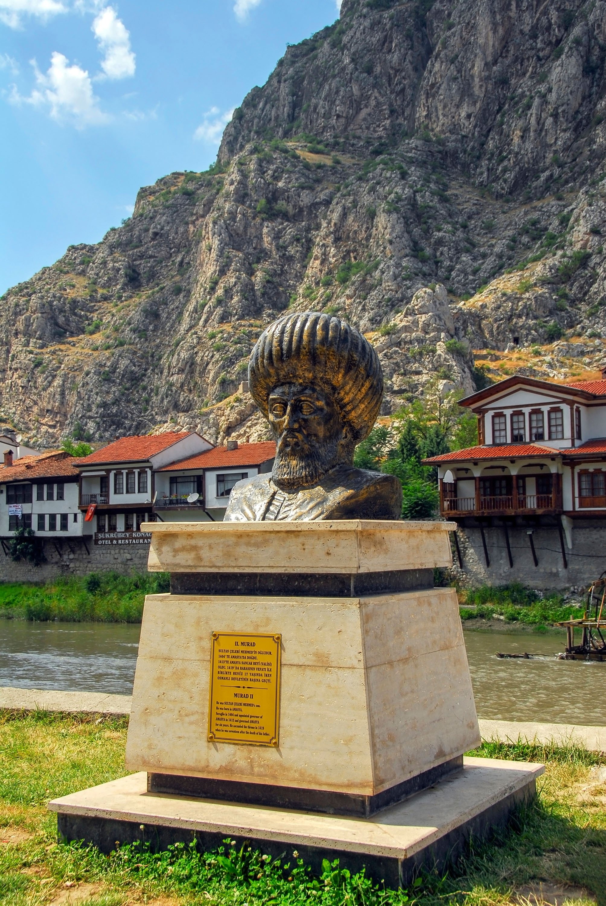 A bust of Sultan Murad II in Amasya, northern Turkey, June 22, 2008.
