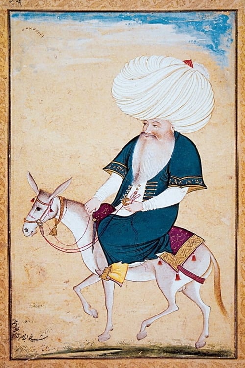 A 17th-century miniature depicting Nasreddin Hodja