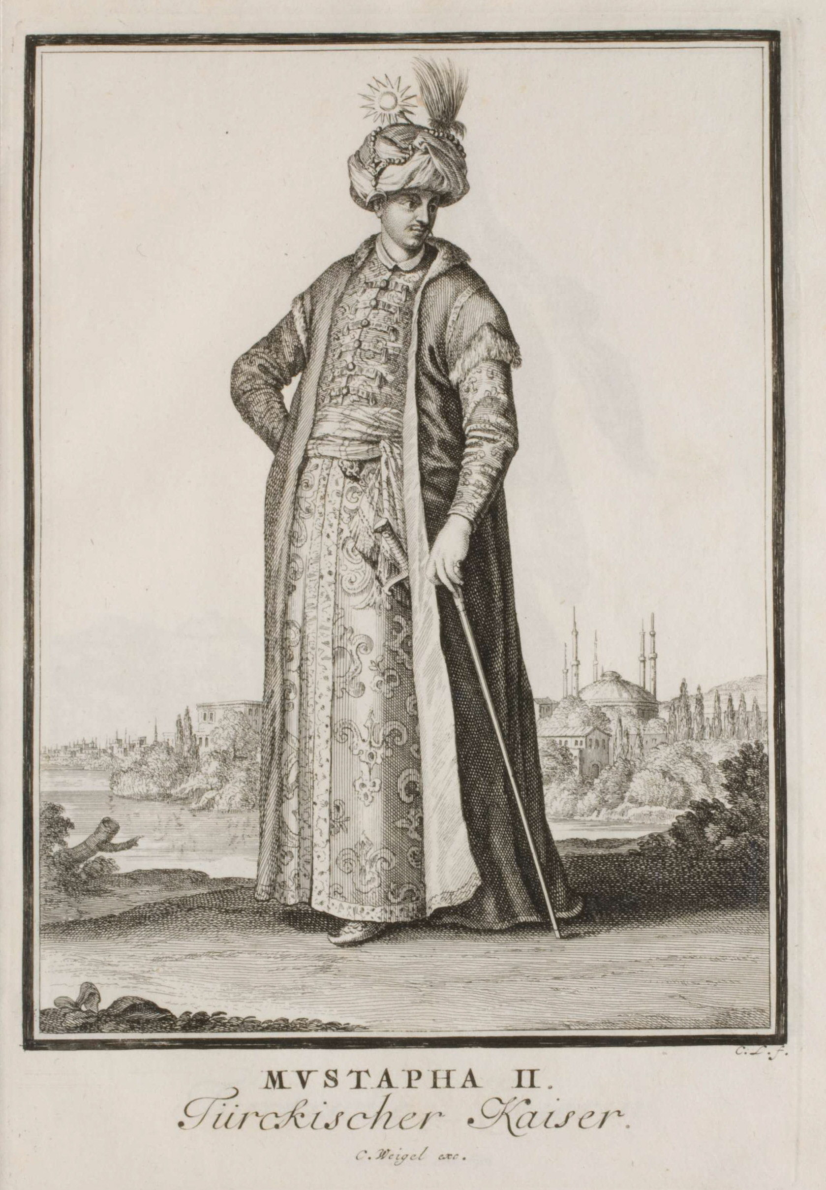 Sultan II. Mustafa'nın gravürü