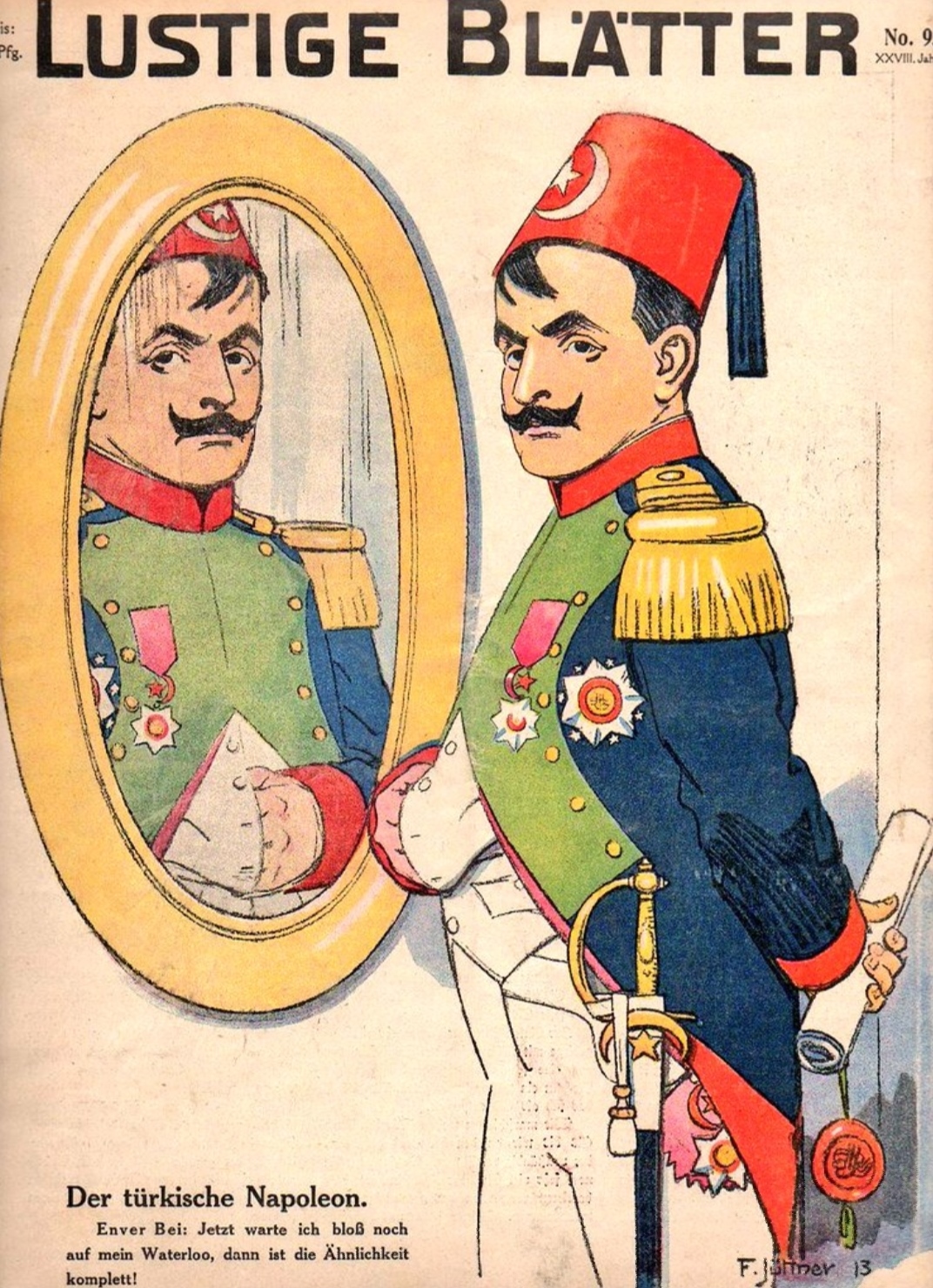 Napolyon kompleksi - Alman karikatürünün altında 'Waterloo'mu bekliyorum' yazıyor.