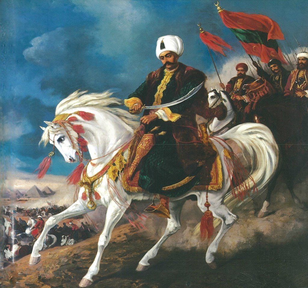 A painting depicts Sultan Selim's Egypt Campaign.