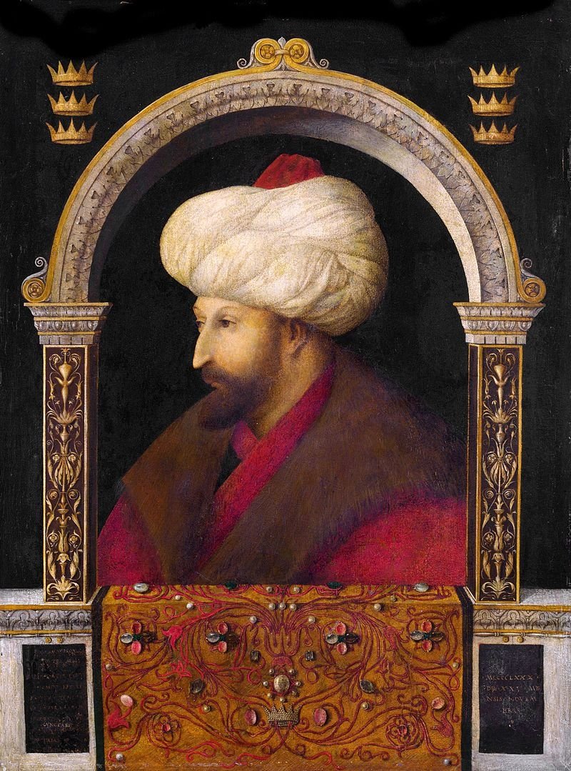 A portrait of Mehmed II by Gentile Bellini. 