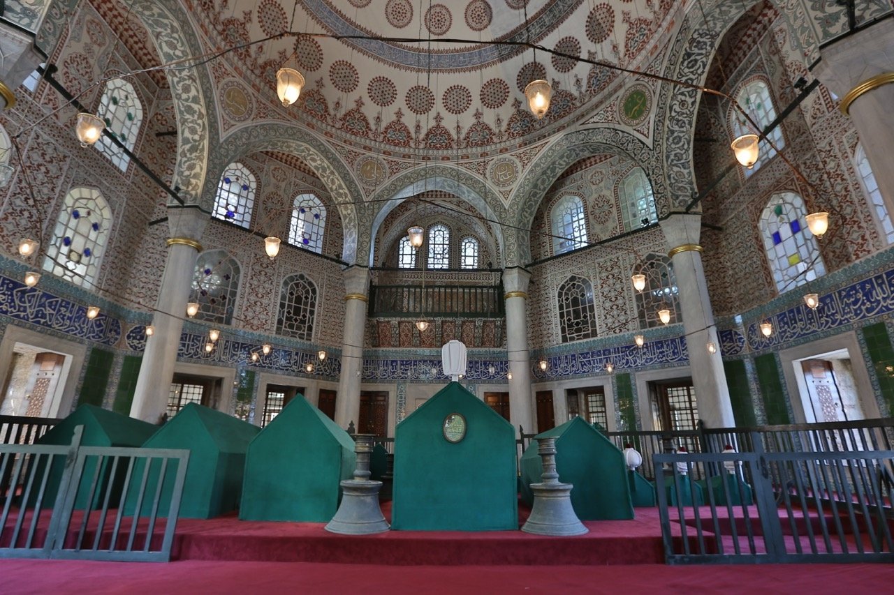 A view from the tomb of Sultan Mehmed III the Hagia Sophia Mosque.