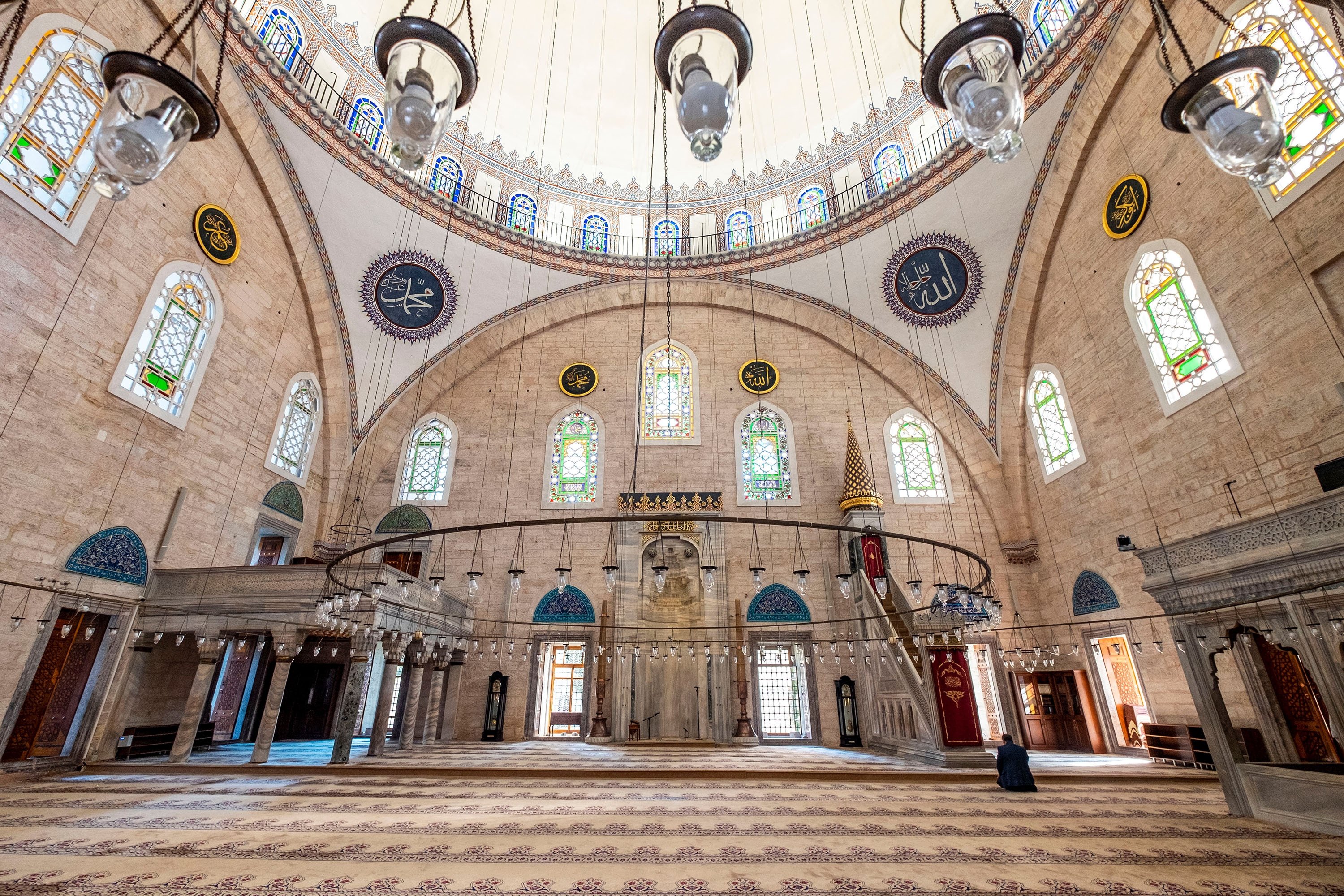An interior view from the Yavuz Selim Mosque, Istanbul.