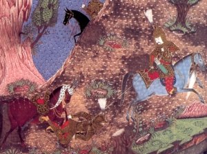 An akinji defeating a Hungarian knight with a lasso.
