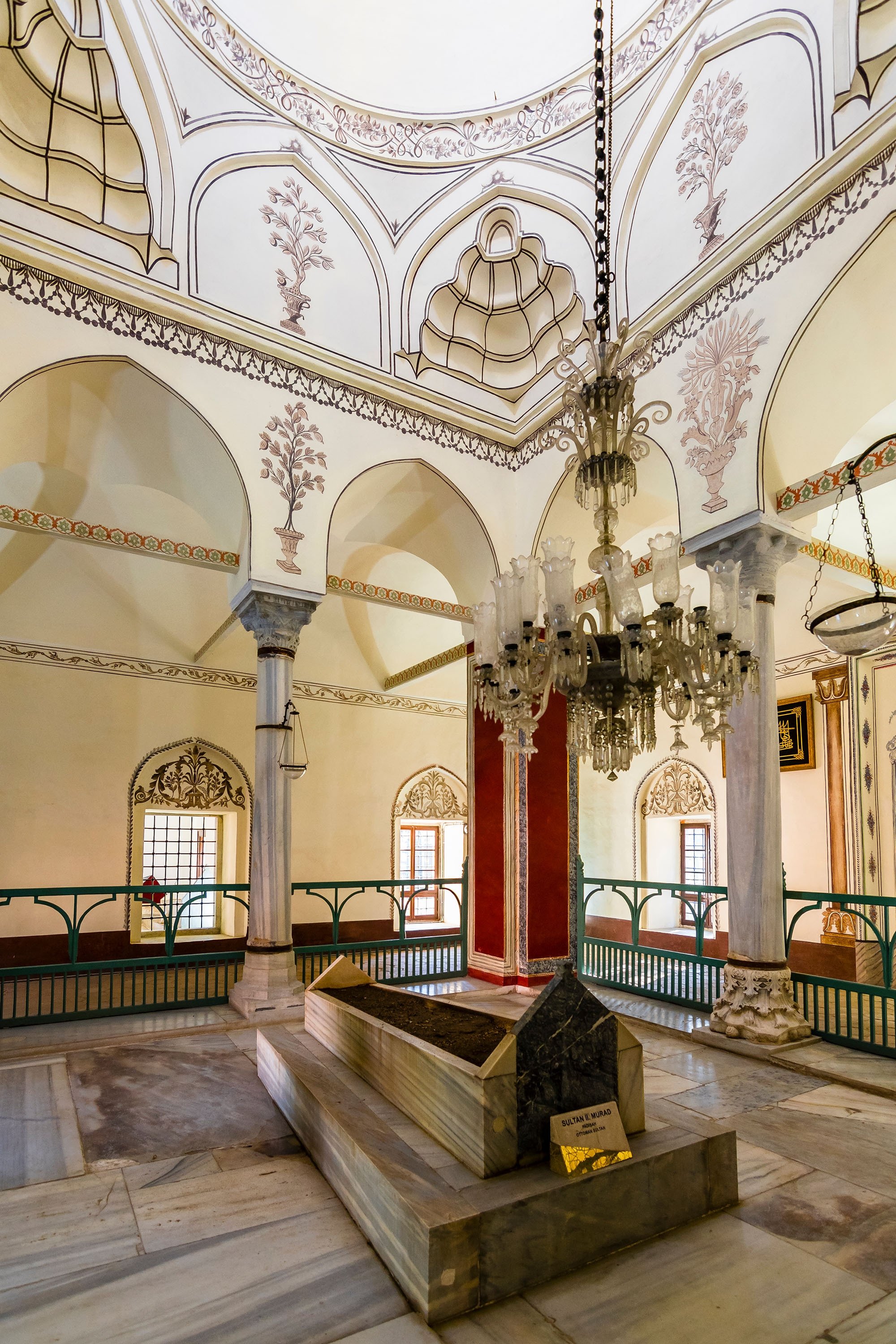 An interior view from the Sultan Murad II Tomb, Bursa, northwestern Turkey, Dec. 30, 2017.