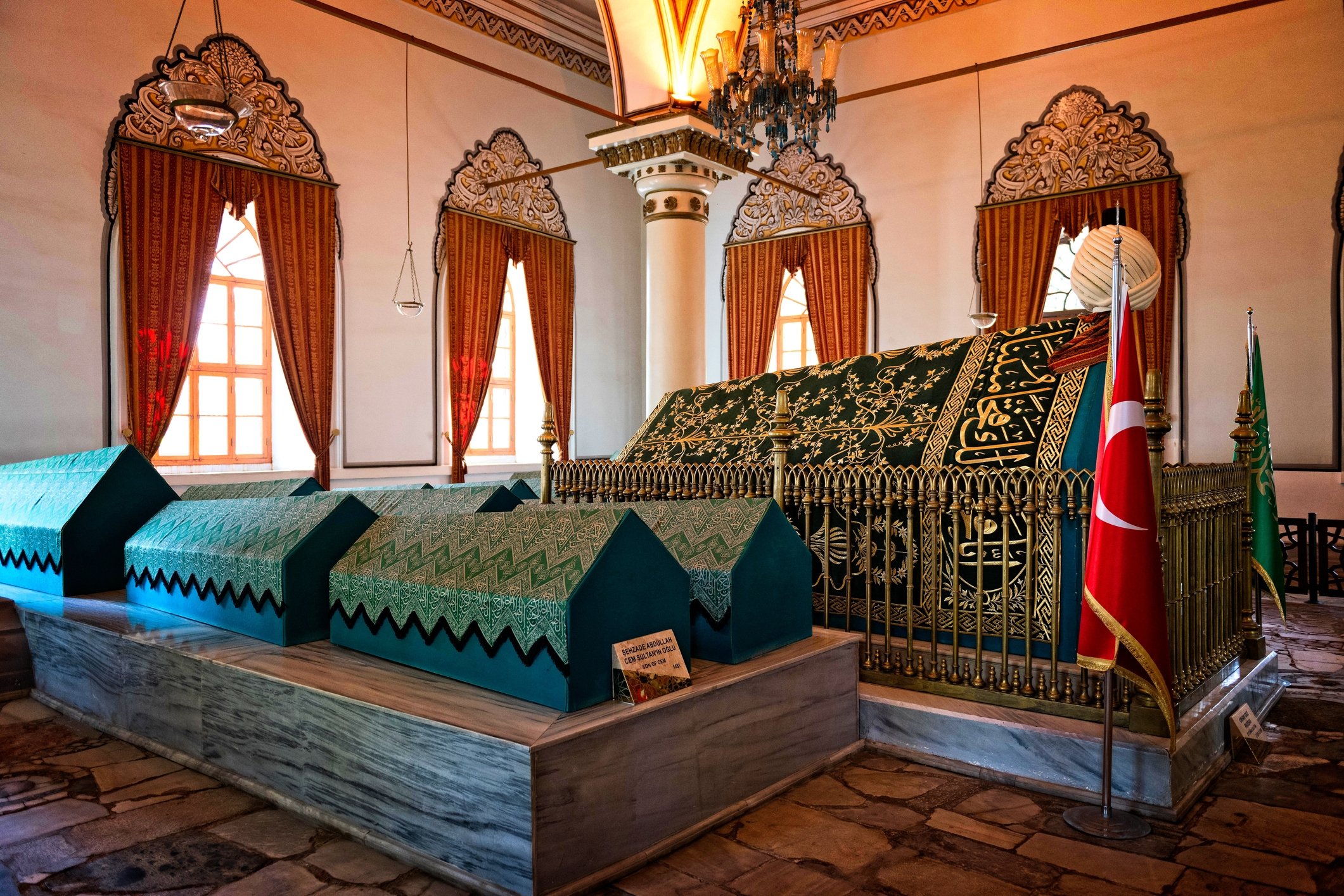 View of the tomb of Osman Gazi, in Bursa, northwestern Turkey.