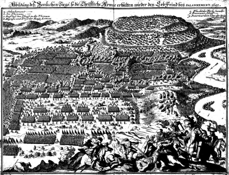 A depiction of the Battle of Slankamen.