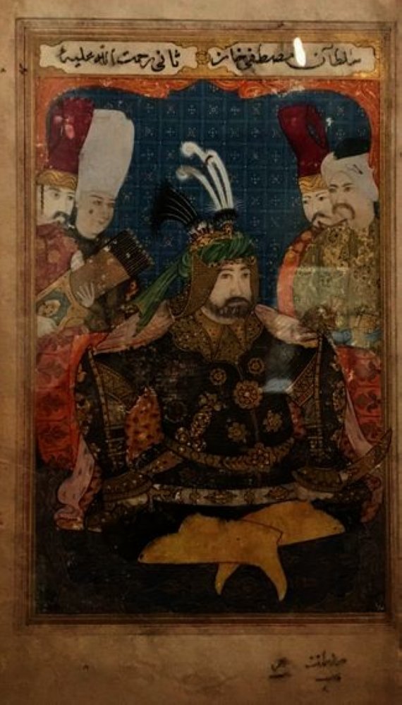 Sultan Mustafa II dressed in full armor.