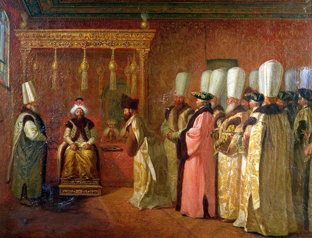 Sultan Osman III accepts French ambassador Charles de Vergennes in 1755.