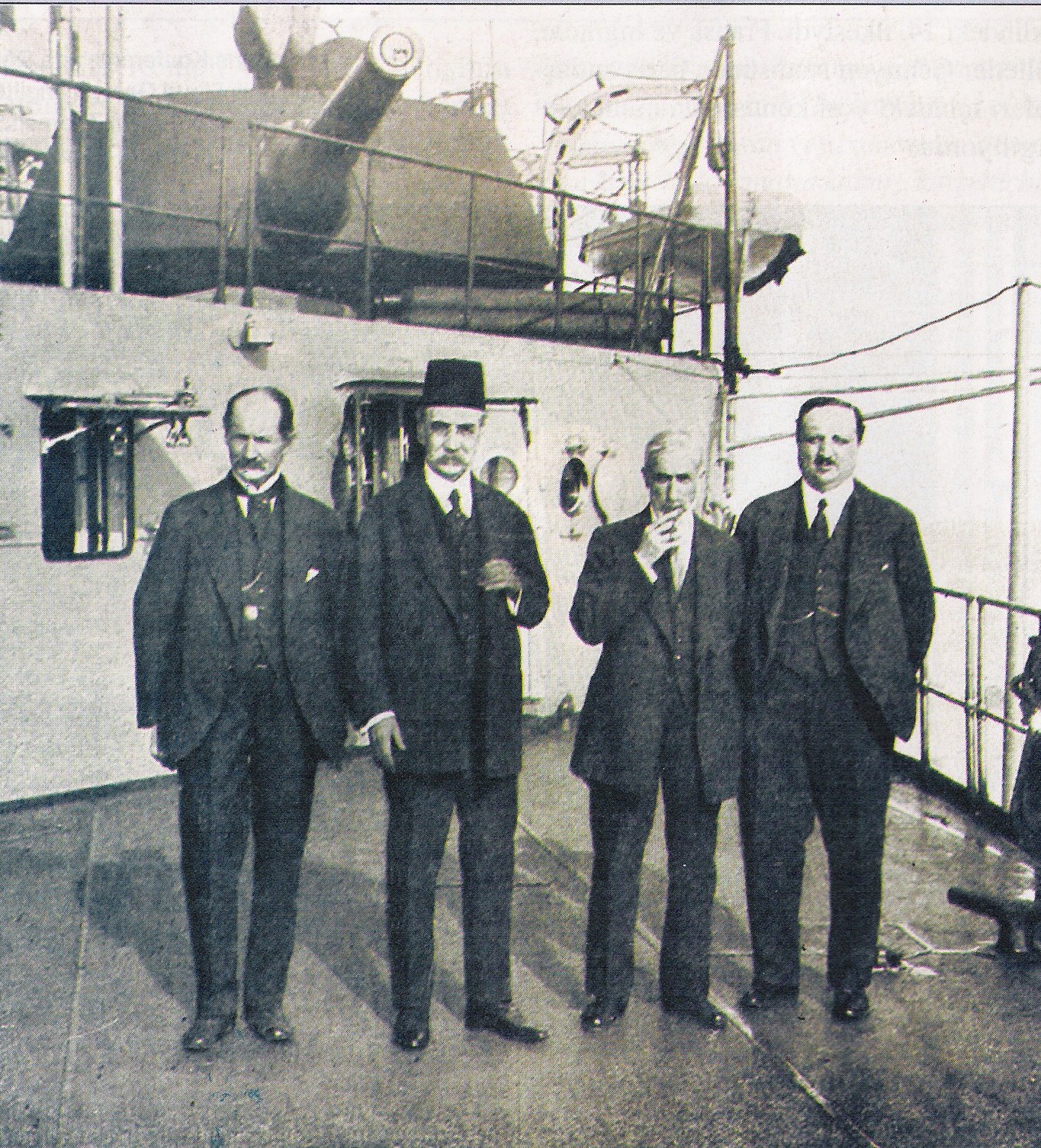 Paris Heyeti - Soldan Rıza Tevfik, Ferid Paşa, Hadi Bey, Reşad Halis