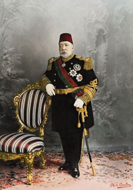 A portrait of Sultan Mehmed V.