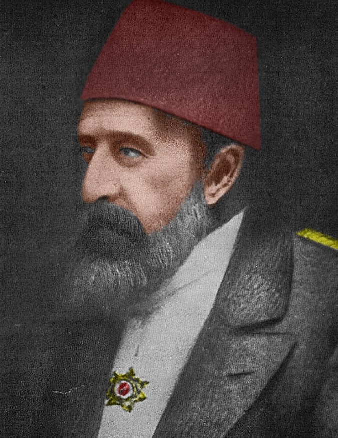 A portrait of Sultan Abdülhamid II.