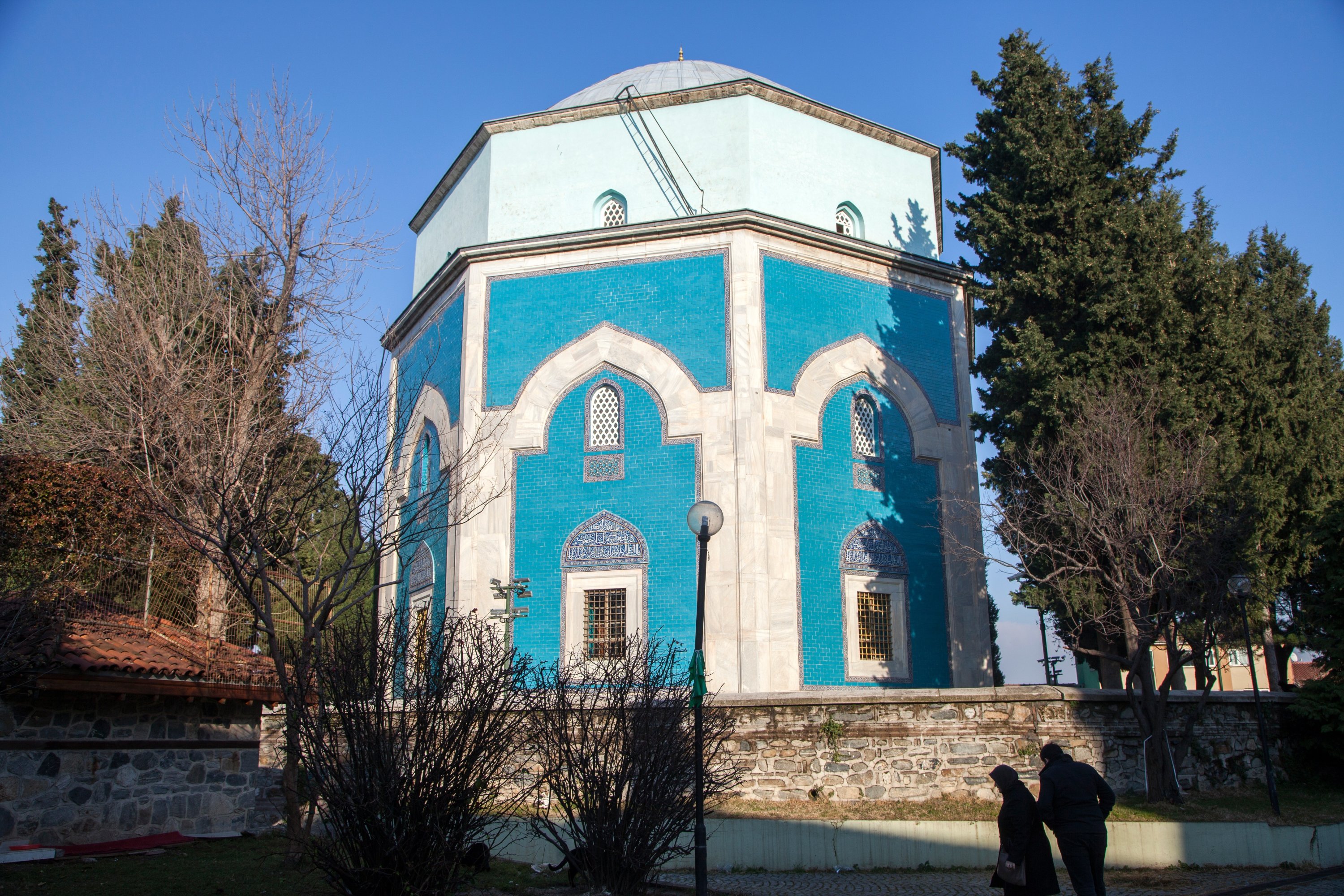 An exterior view from the Green Tomb, Bursa, northwestern Turkey, November 16, 2019.