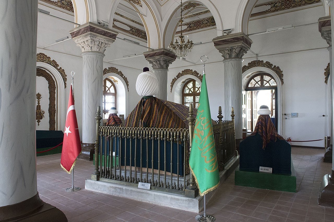 An interior view of the tomb of Murad I, in Bursa, northwestern Turkey. 