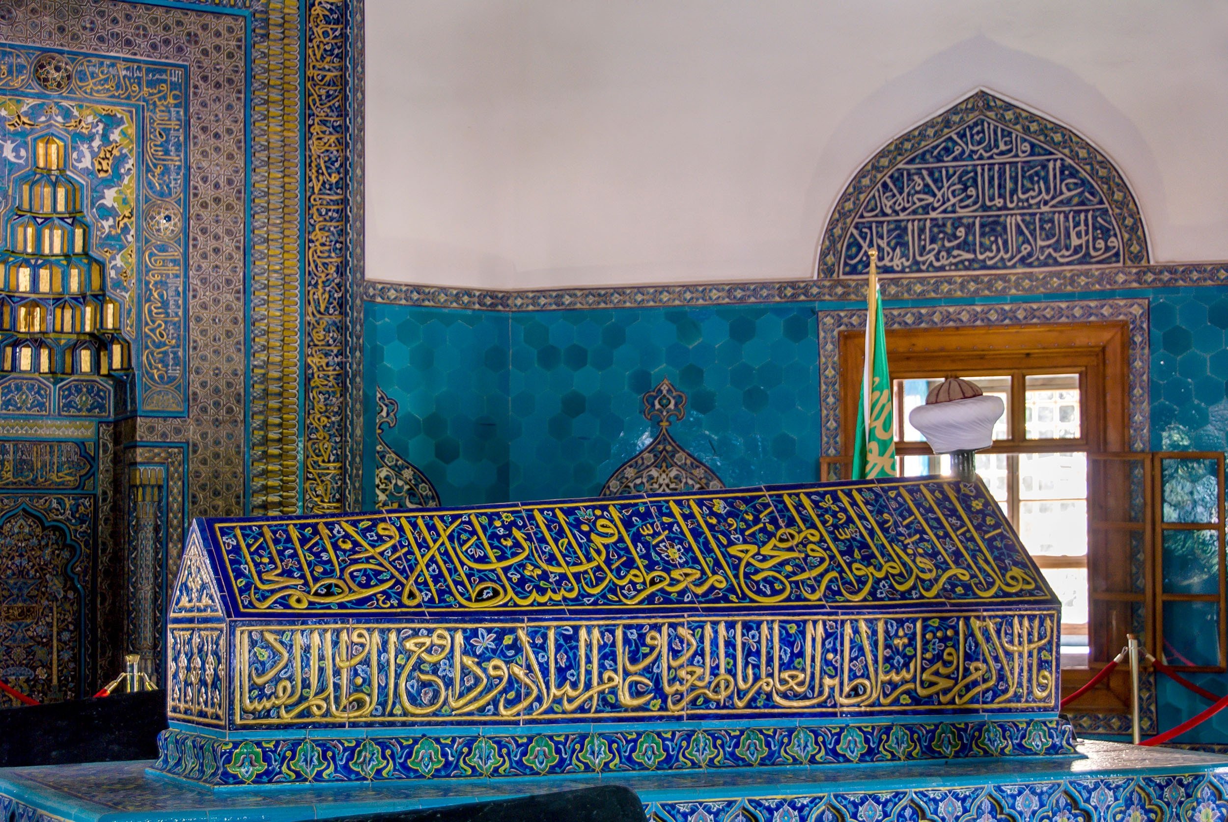 The tomb of Sultan Mehmed I in the Green Tomb, Bursa, northwestern Turkey, May 1, 2012.