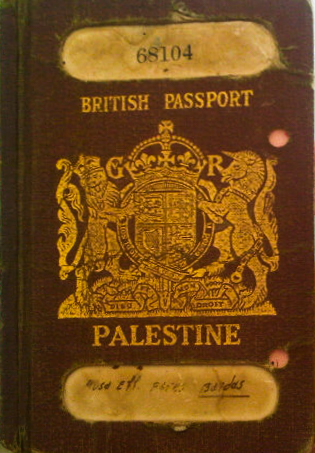 Filistin'de İngiliz manda devrine ait pasaport
