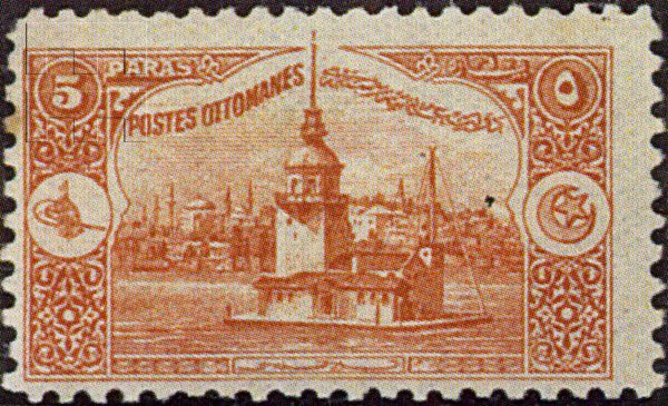 1920 tarihli Osmanlı pulunda Kız Kulesi